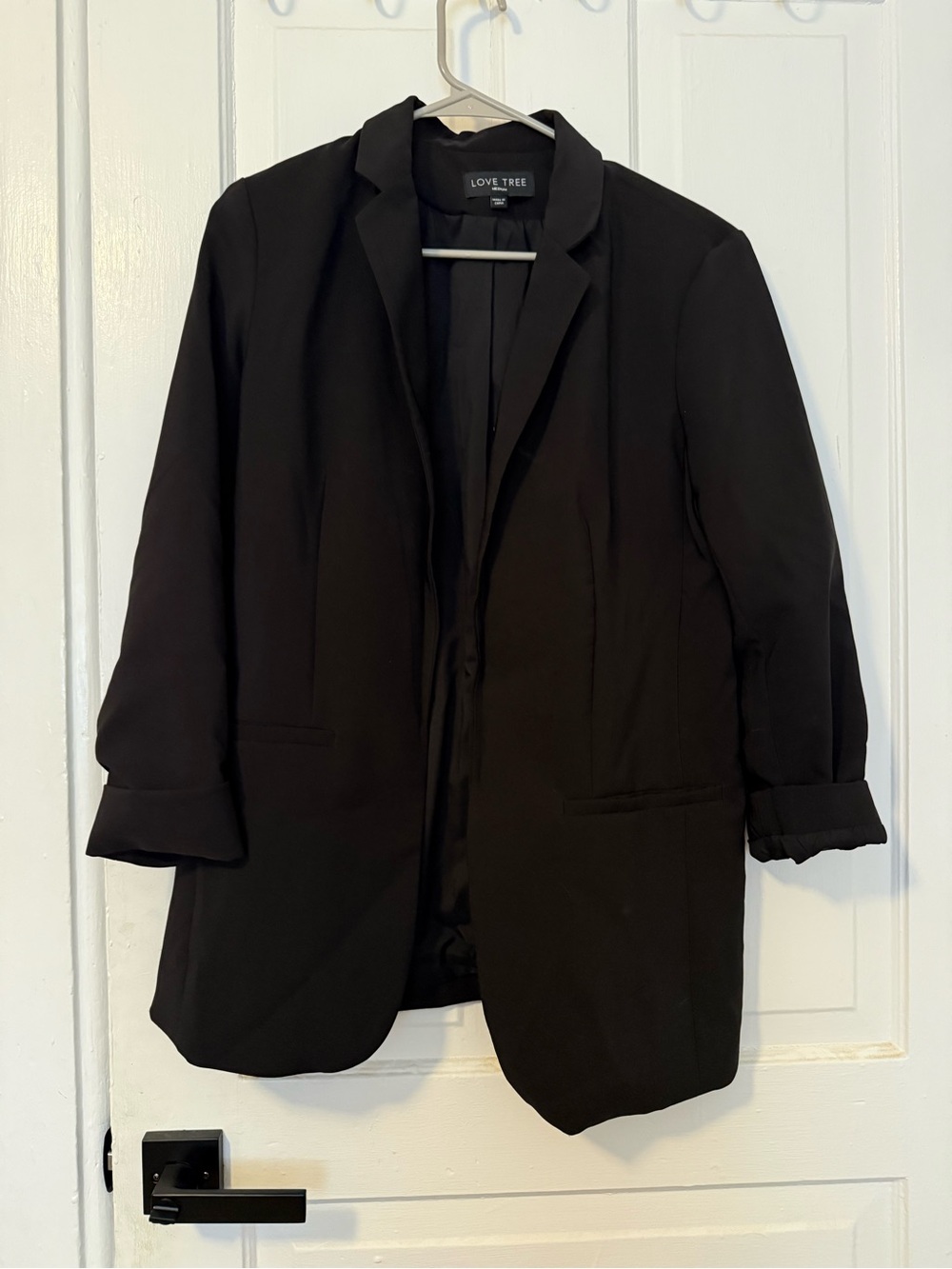 Love Tree Black Longline Women's Blazer Jacket